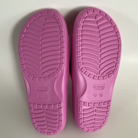 Crocs Sandals Men 13 Pink Open-toe Perforated Slides - Picture 9 of 12
